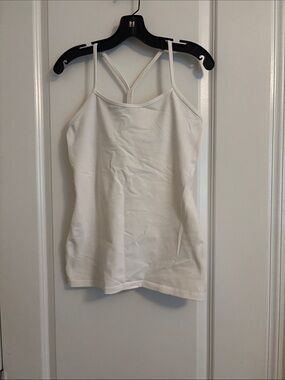 lululemon athletica White Racer Back tank with built in bra. Camisole